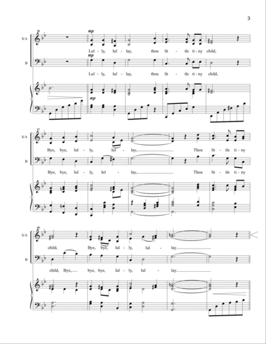 Coventry Carol (SAB) 3-Part scores gallery preview page 3