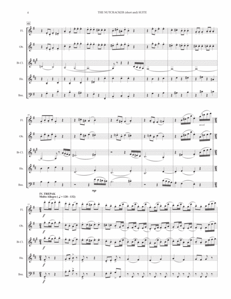 THE NUTCRACKER (short and) SUITE - for woodwind quintet image number null