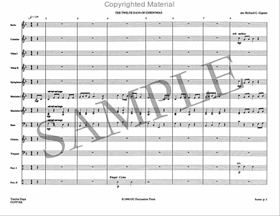 The Twelve Days of Christmas Percussion Ensemble scores gallery preview page 2