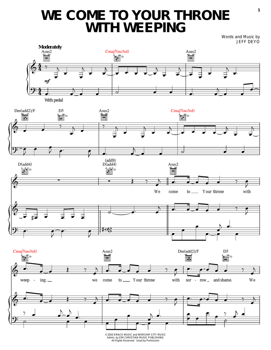 We Come To Your Throne We Come To Your Throne Piano, Vocal, Guitar scores gallery preview page 1
