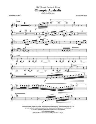 Olympia Australis (Orchestra) - Bb Clarinet 2
