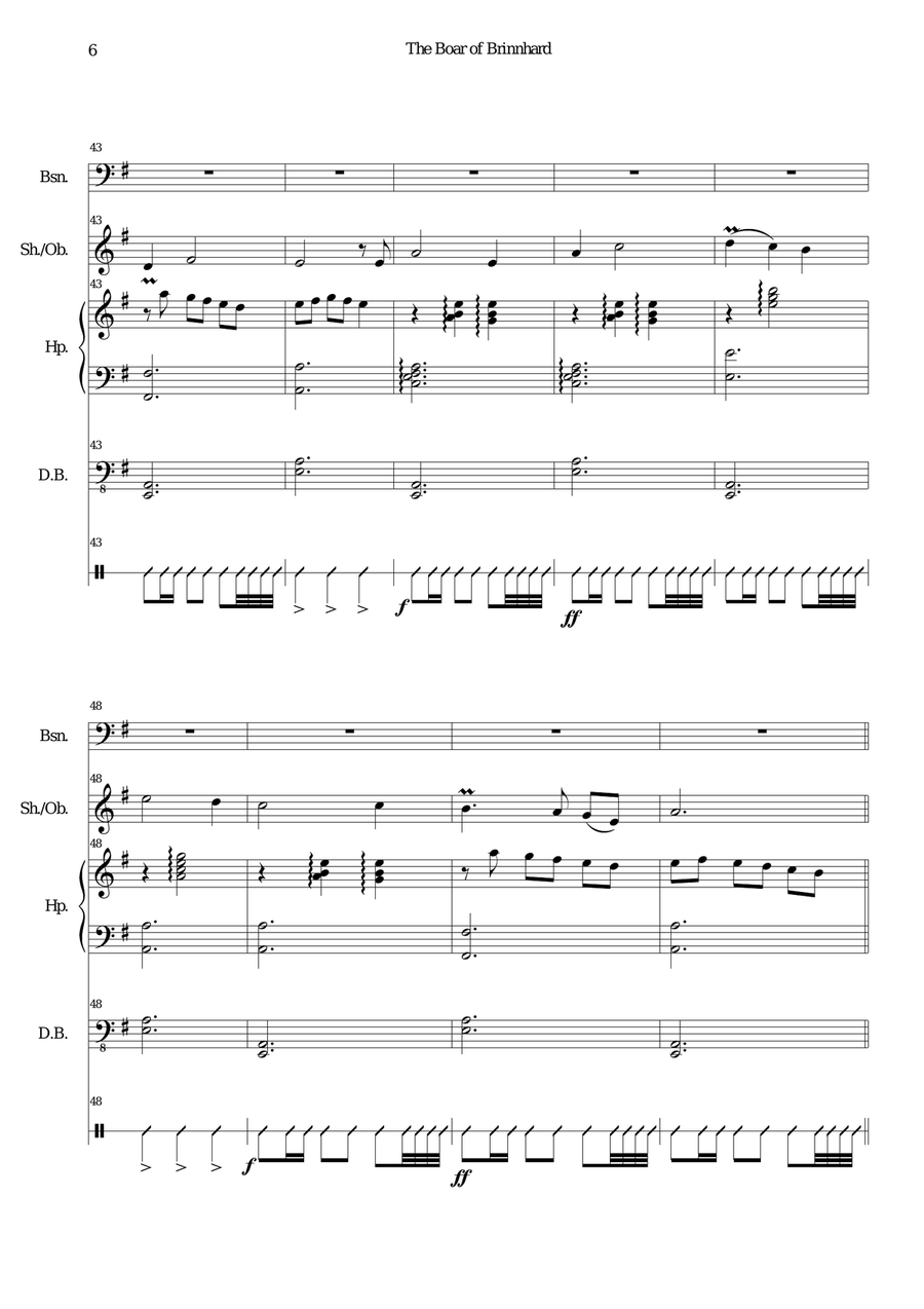 The Boar of Brinnhard (instrumental version) Bassoon scores gallery preview page 6