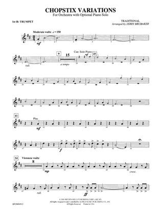 Chopstix Variations (with Opt. Piano Solo): 1st B-flat Trumpet