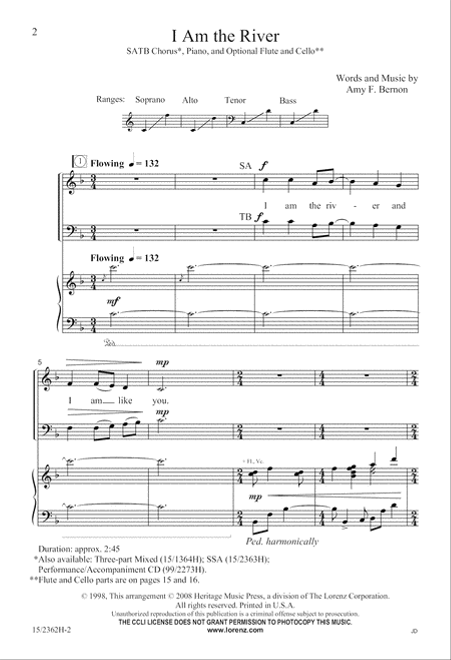 I Am the River 4-Part scores gallery preview page 3