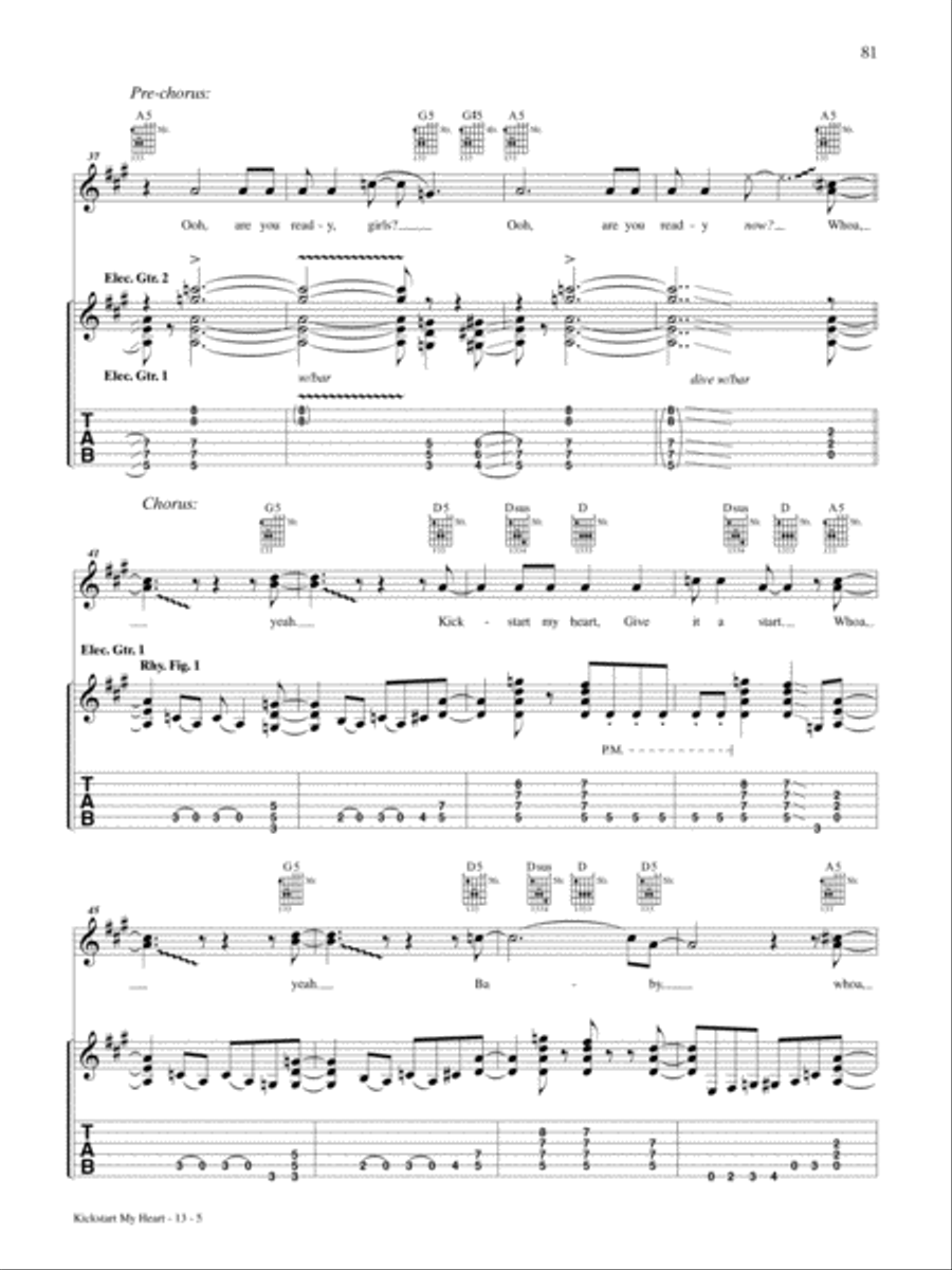 Kickstart My Heart Electric Guitar scores gallery preview page 5