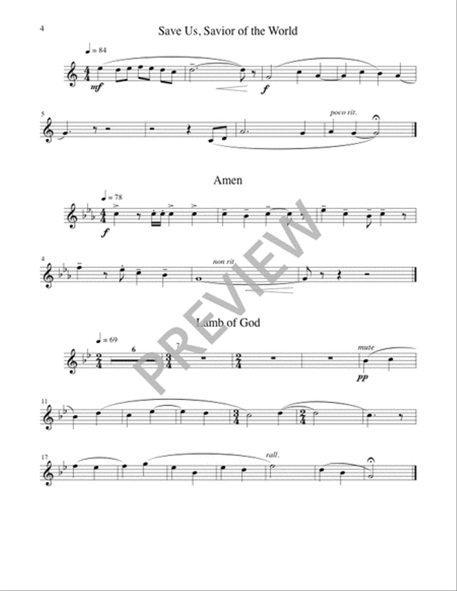 A Community Mass - Brass and Percussion edition Flute scores gallery preview page 5