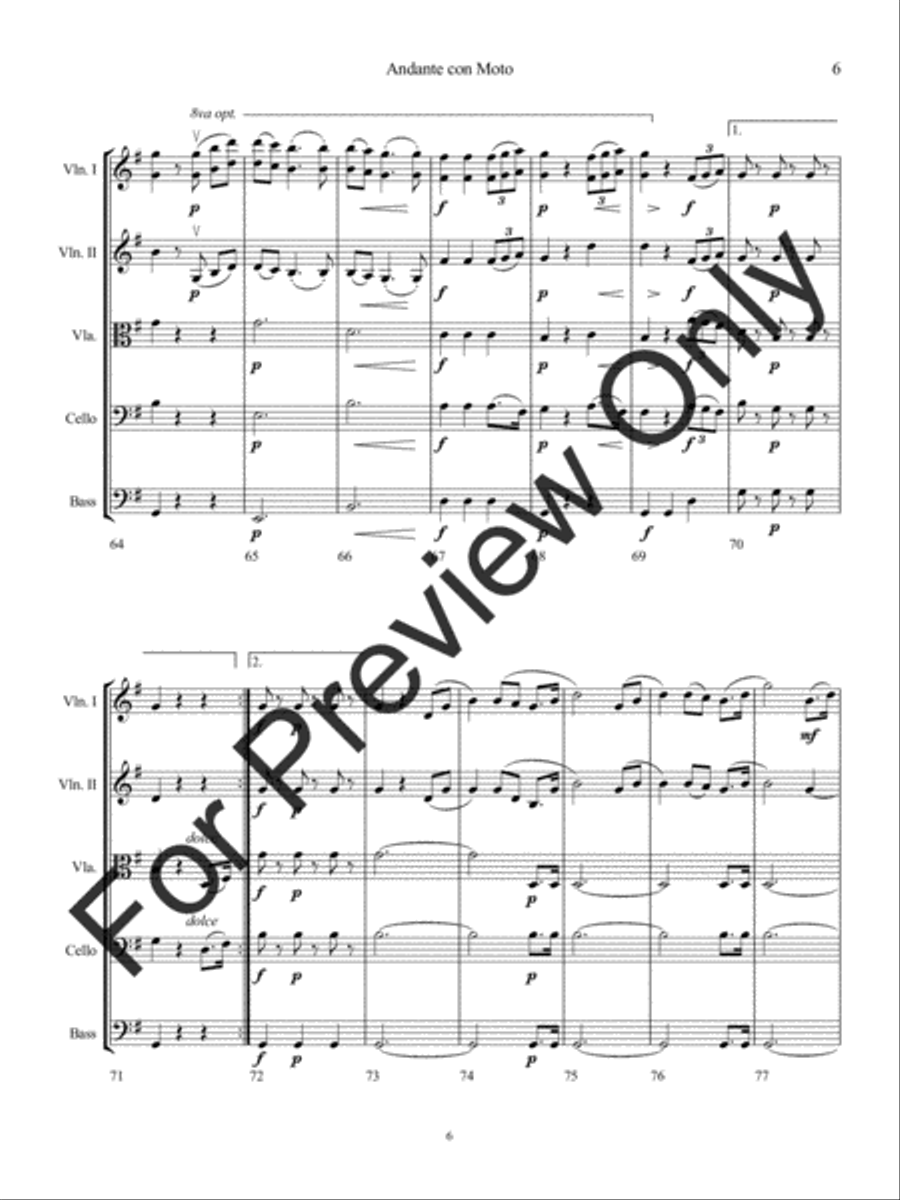 Andante con Moto Andante con Moto String Orchestra scores gallery preview page 9