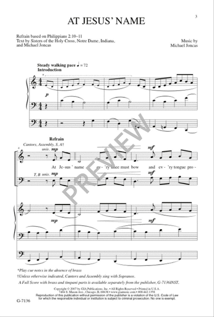 At Jesus' Name 4-Part scores gallery preview page 3