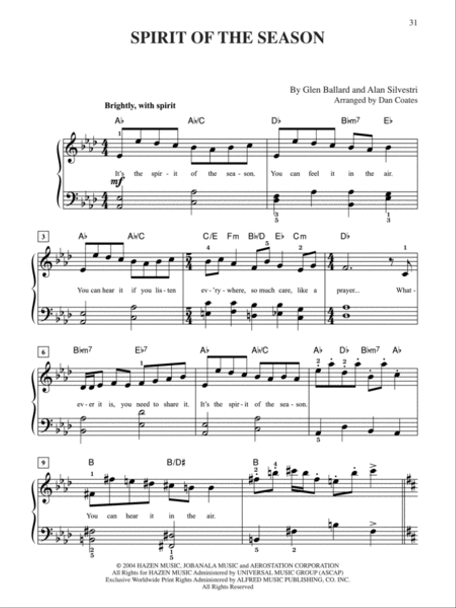 Selections from The Polar Express Easy Piano scores gallery preview page 3