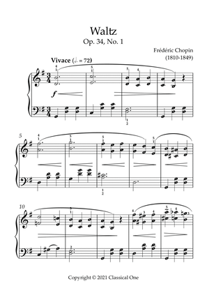 Book cover for Chopin - Waltz op.34, no.1(With Note name)