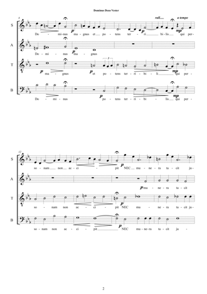 Dominus Deus Vester - Mootet for SATB a cappella image number null