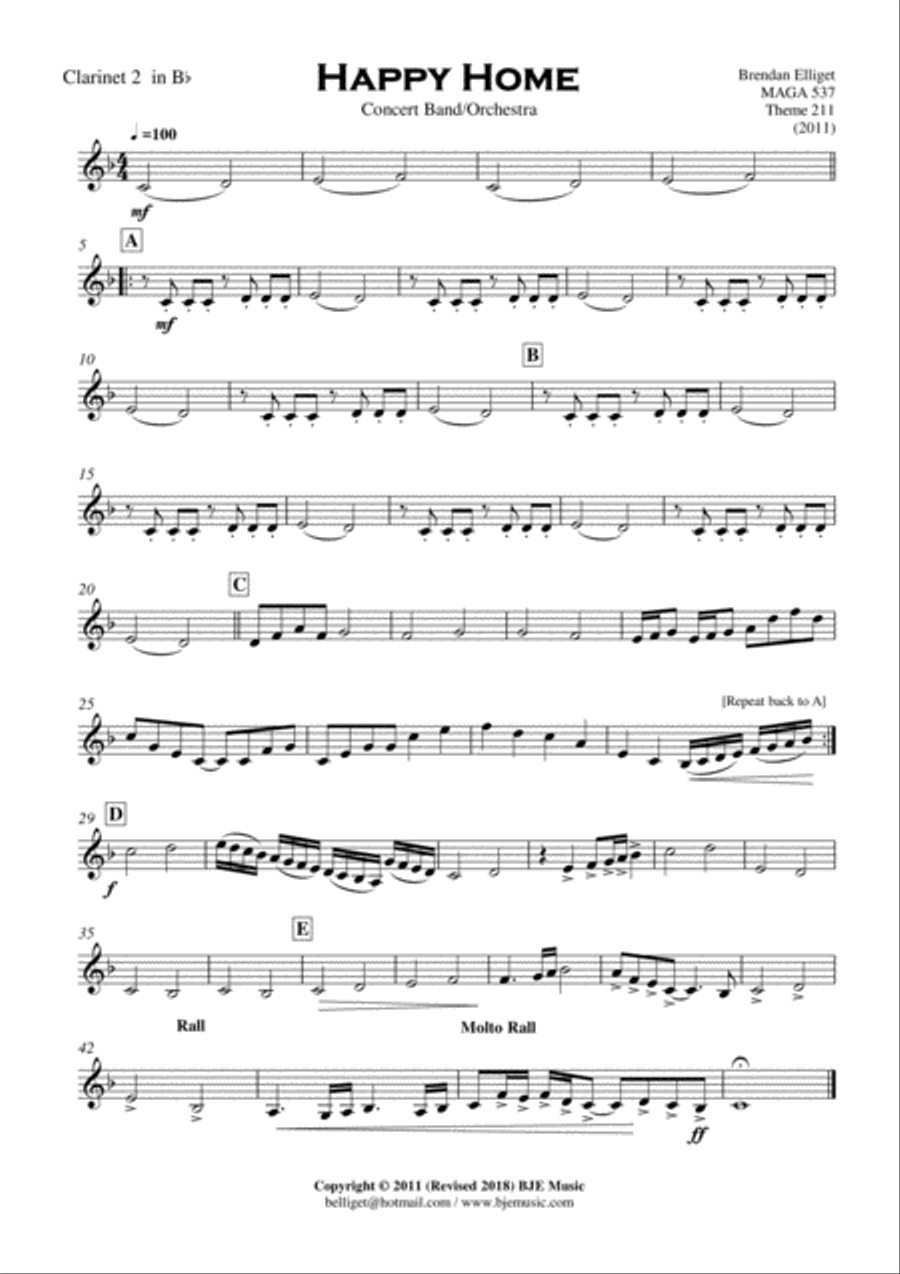 Happy Home - Concert Band/Orchestra Score and Parts PDF Concert Band scores gallery preview page 6