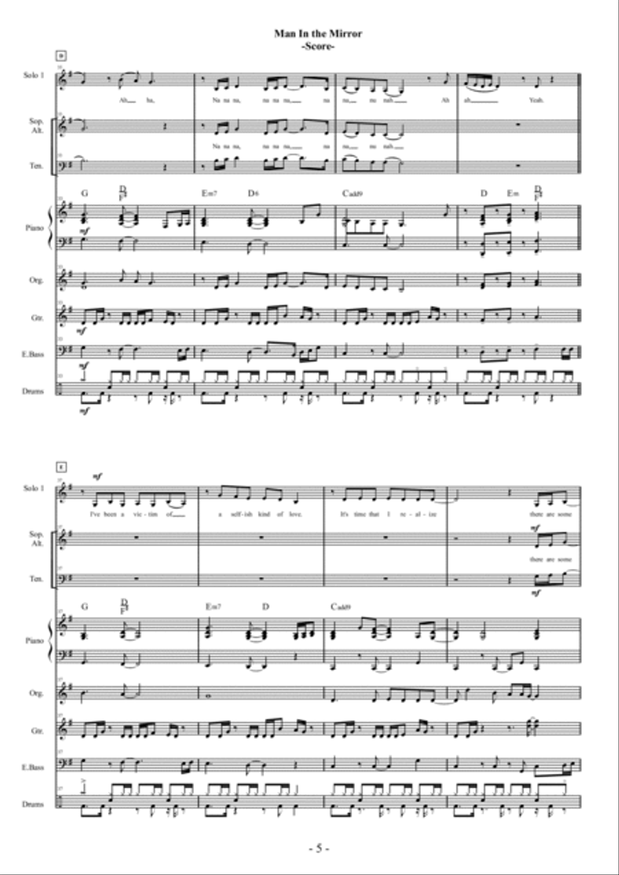 Man In The Mirror 4-Part scores gallery preview page 5