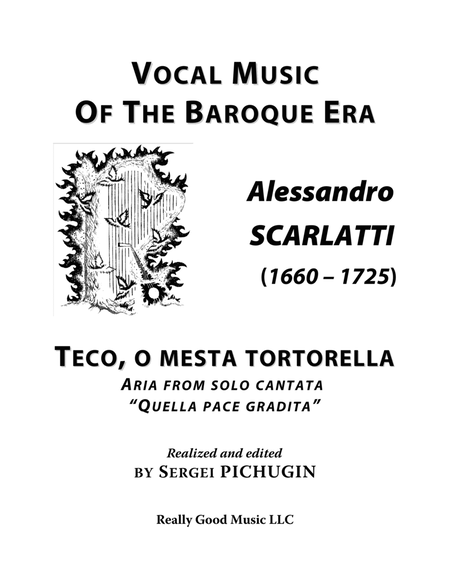 SCARLATTI Alessandro: Teco, o mesta tortorella, aria from solo cantata Quella pace gradita, arranged image number null