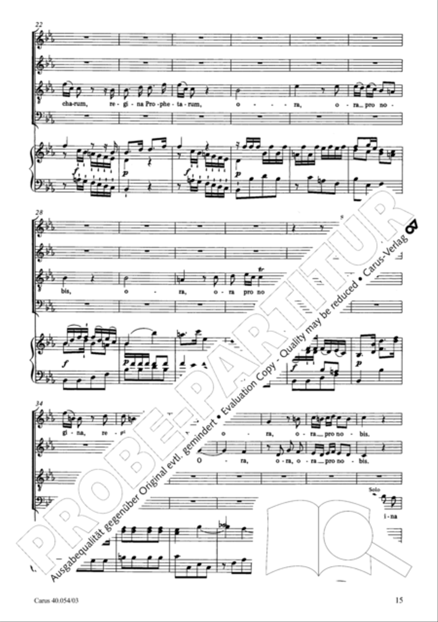 Litaniae Lauretanae B.M.V in B 4-Part scores gallery preview page 16
