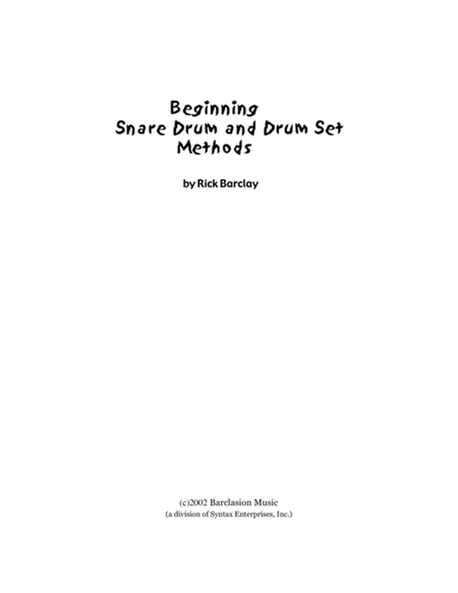Beginning Snare Drum and Drum Set Methods