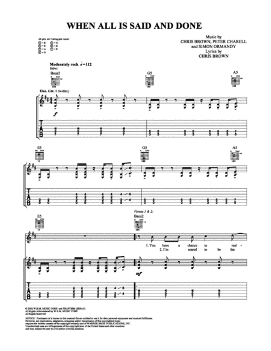 When All Is Said and Done Electric Guitar scores gallery preview page 1