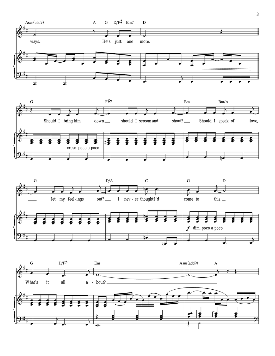 I Don't Know How To Love Him Piano, Vocal scores gallery preview page 3