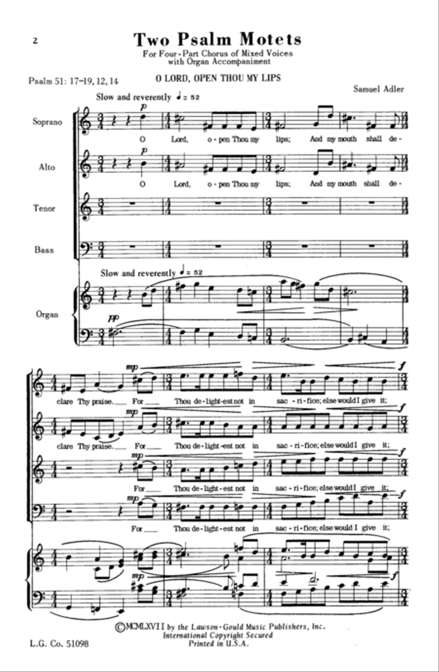 Two Psalm Motets 4-Part scores gallery preview page 13