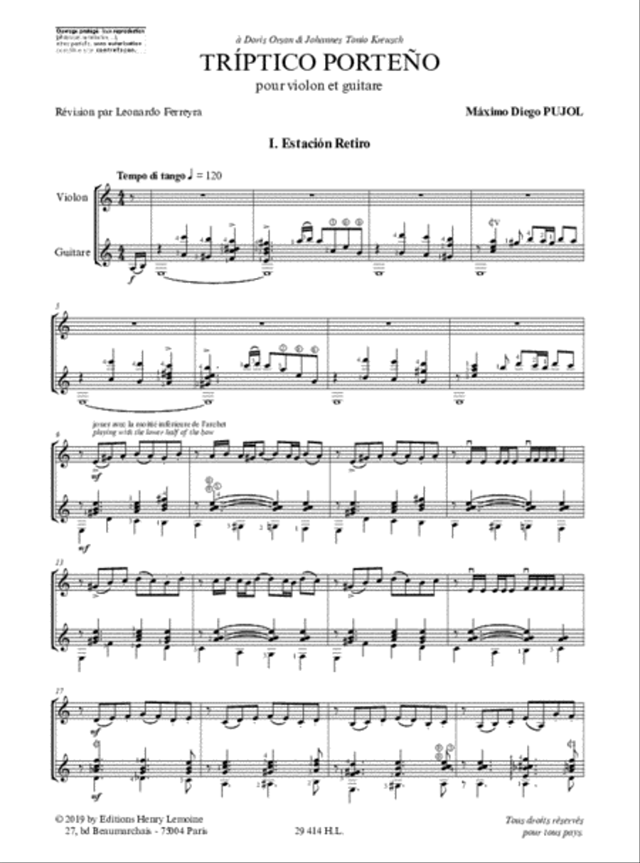 Triptico Porteno Violin scores gallery preview page 2