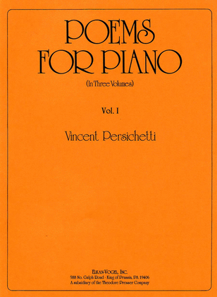 Book cover for Poems for Piano, Vol. 1