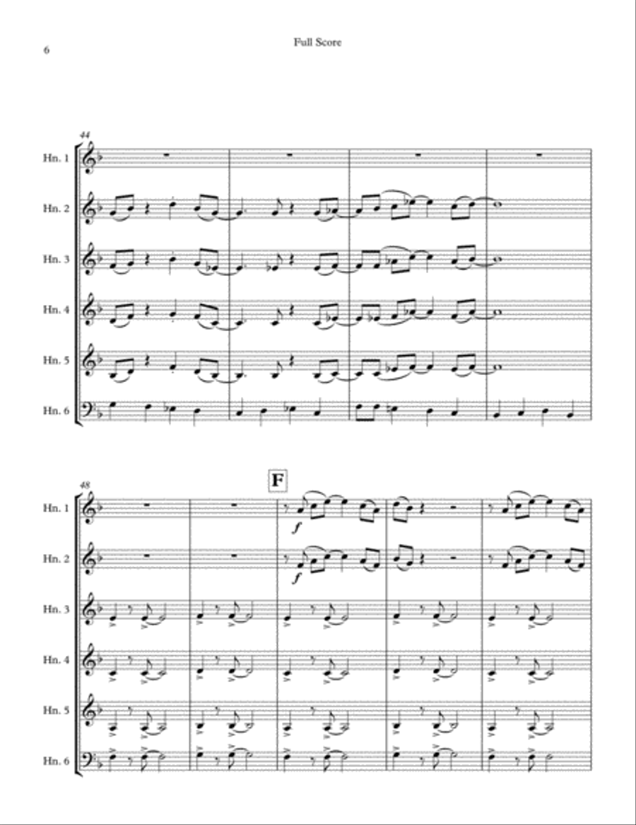 Jazz Suite for French Horn Sextet Brass Ensemble scores gallery preview page 6