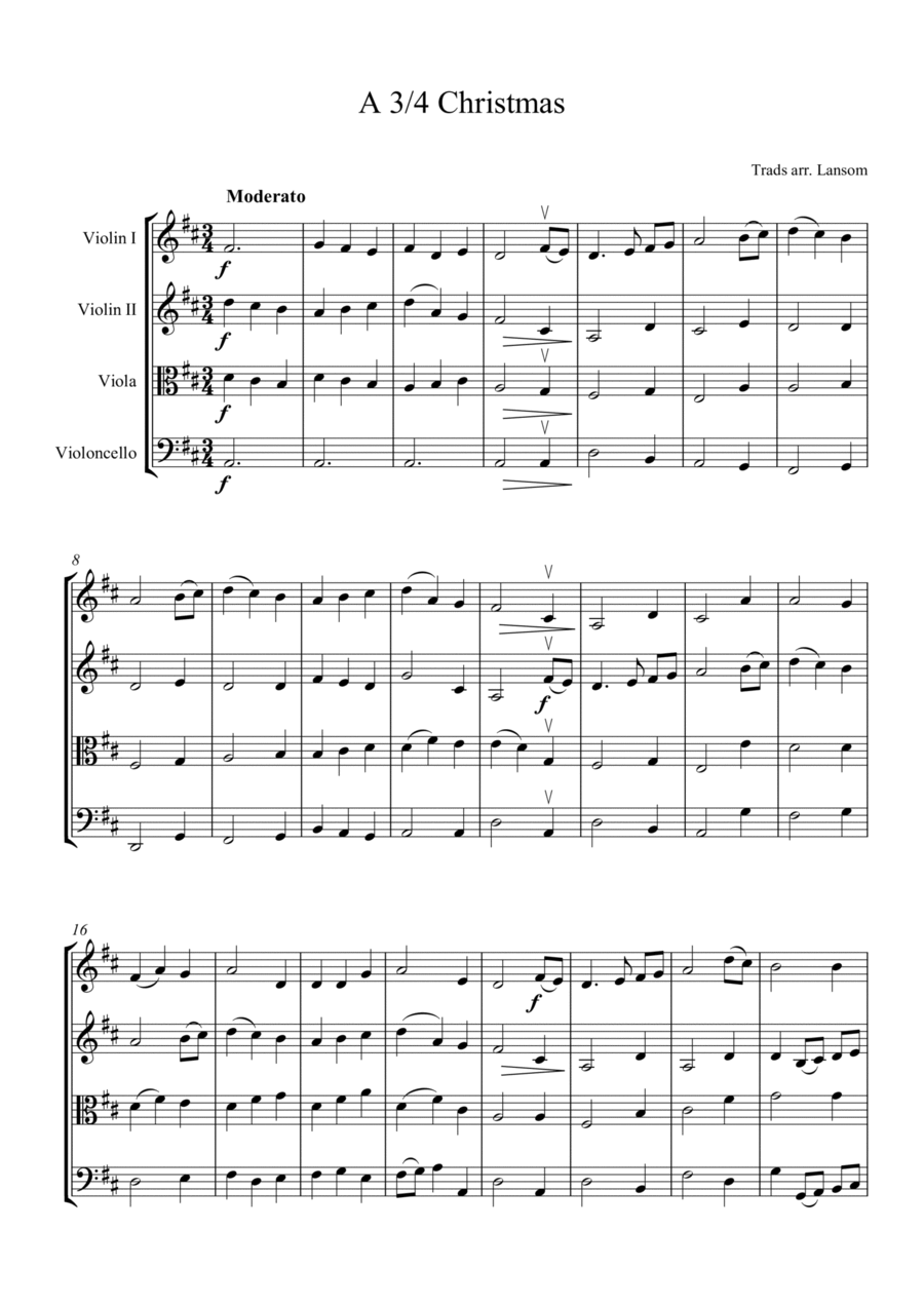 String Quartet Christmas Medley String Quartet scores gallery preview page 1