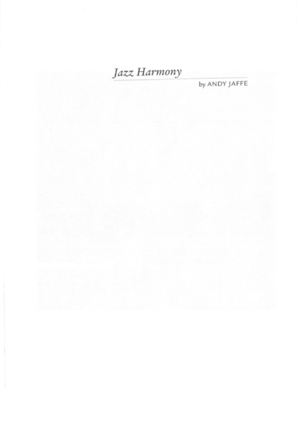 ANDY JAFFE - Jazz Harmony