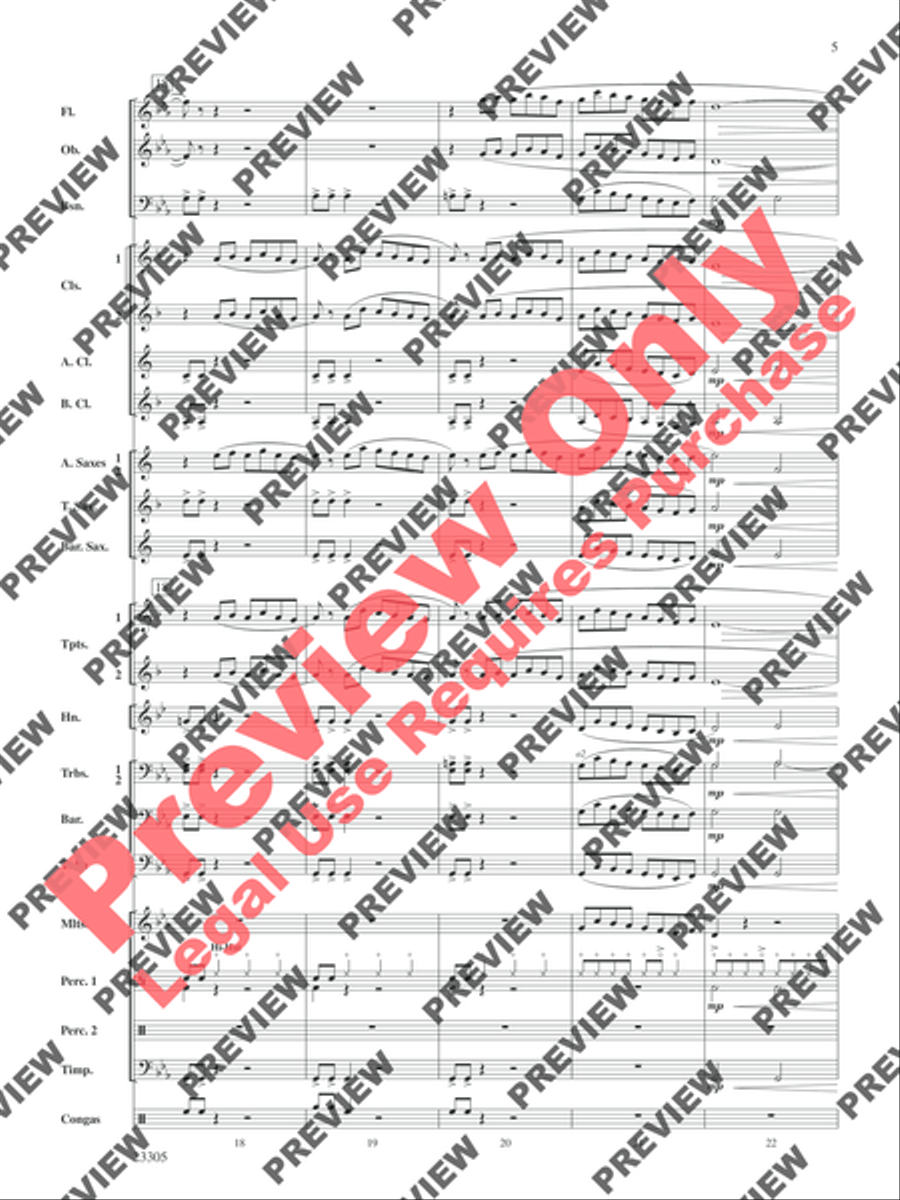 Spy Chase Concert Band scores gallery preview page 6