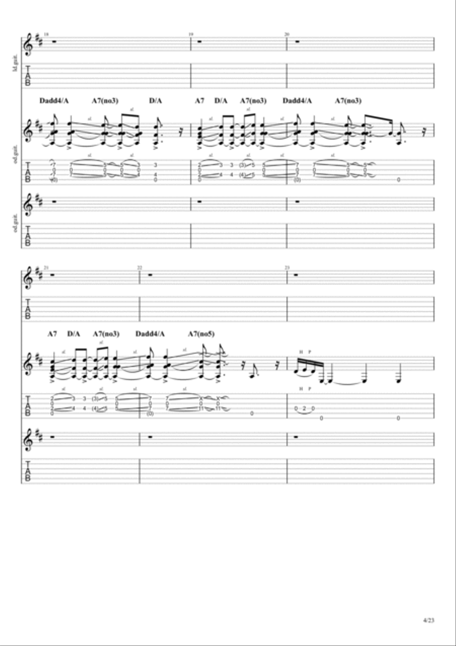 Beneath, Between, Behind Electric Guitar scores gallery preview page 4