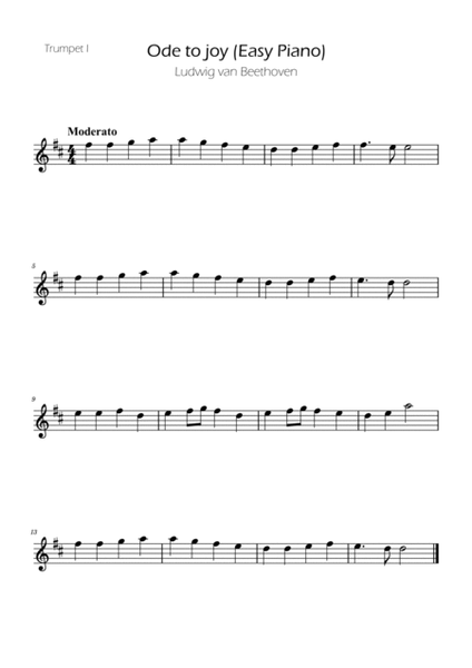 Ode To Joy - Easy Brass Quartet image number null