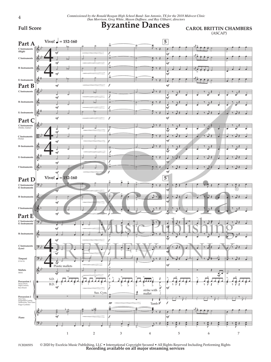Byzantine Dances (Score) Concert Band scores gallery preview page 5