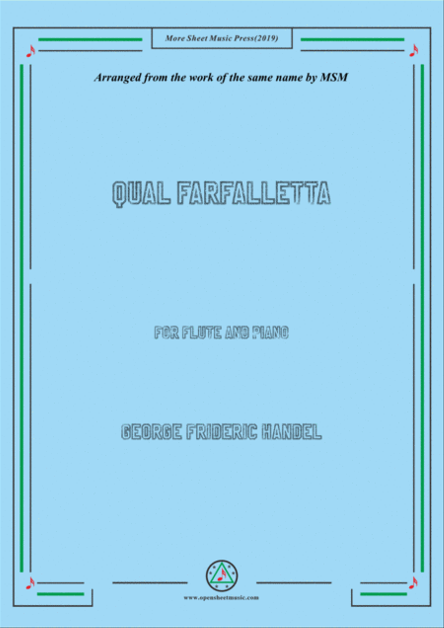 Handel-Qual farfalletta,for Flute and Piano Flute Solo scores gallery preview page 1