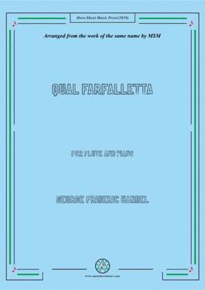 Book cover for Handel-Qual farfalletta,for Flute and Piano