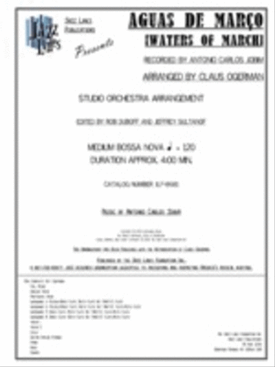 Aguas De Marco [Waters Of March] Orchestra scores gallery preview page 1