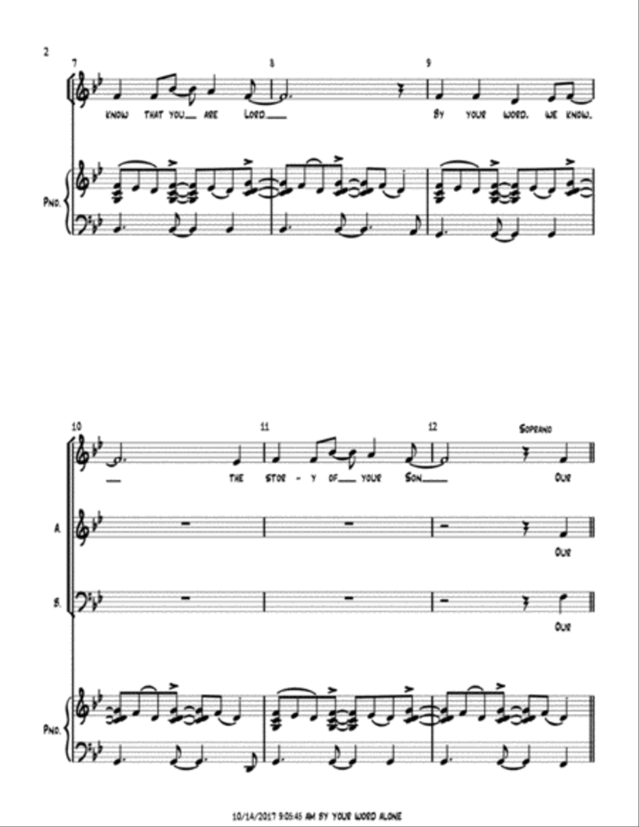 By Your Word Alone 3-Part scores gallery preview page 2