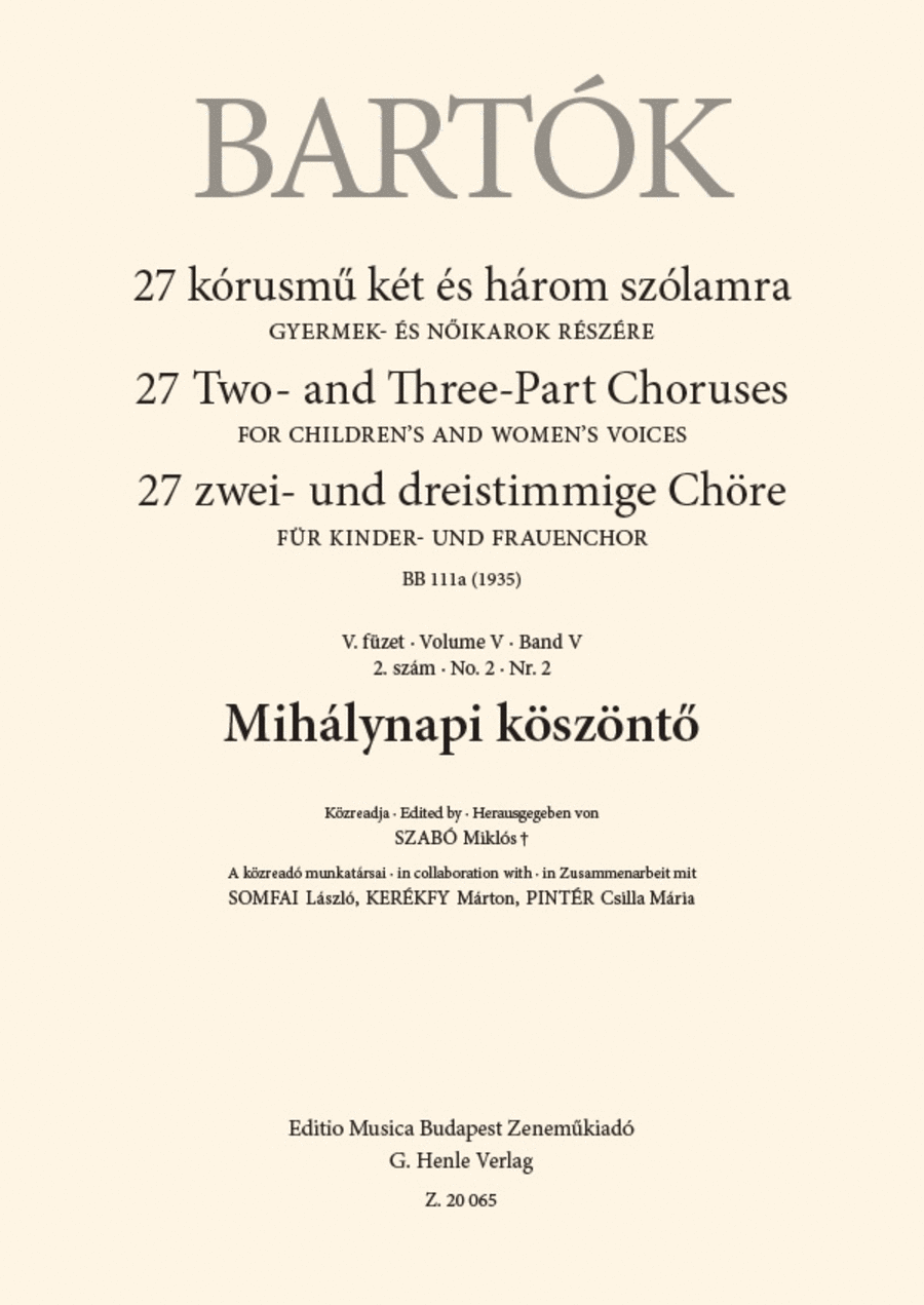 Mihalynapi Koszonto (Michaelmas Greeting)