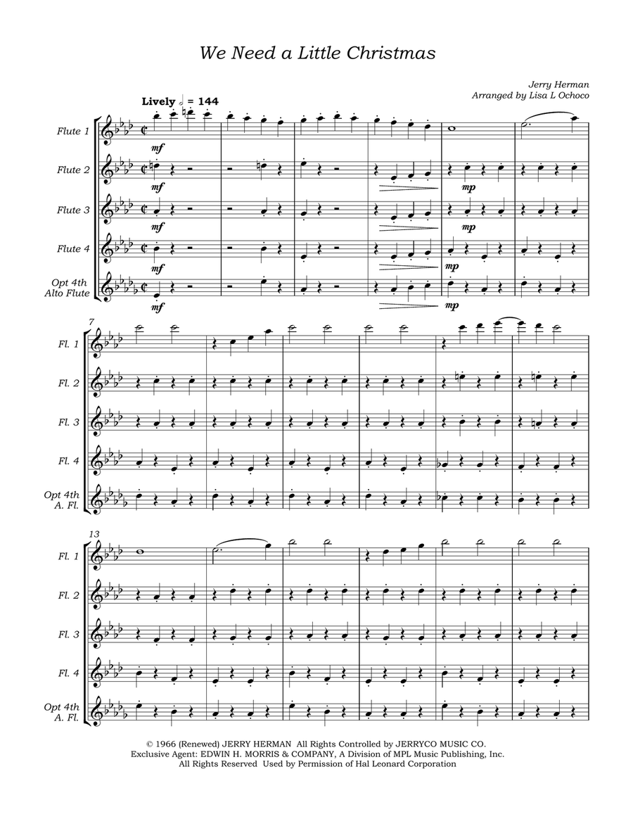 We Need A Little Christmas Woodwind Ensemble scores gallery preview page 5