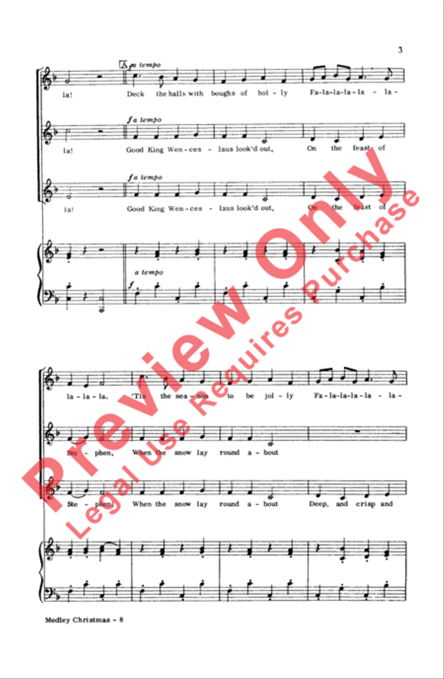 Medley Christmas Medley Christmas Women's Choir scores gallery preview page 3
