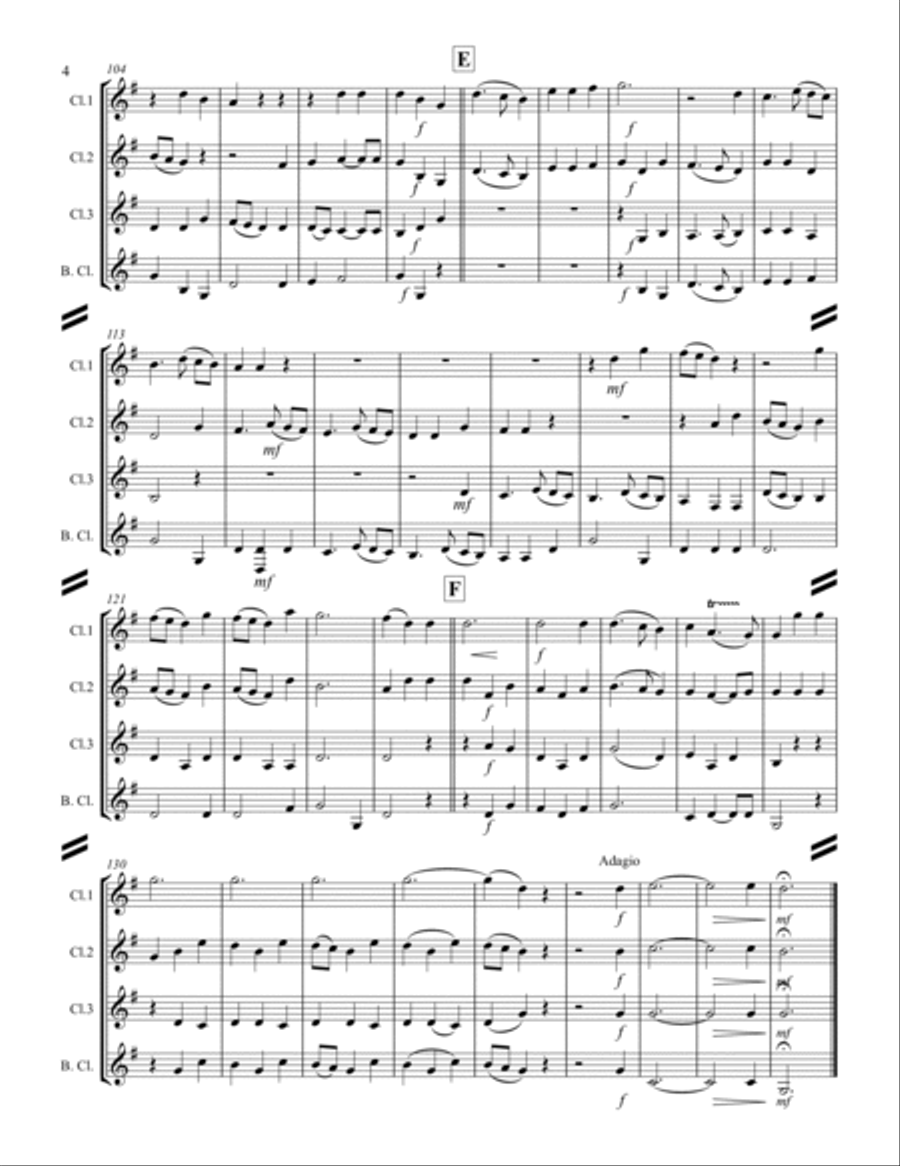 Handel - And the Glory of the Lord from Messiah (for Clarinet Quartet) Clarinet Quartet scores gallery preview page 5