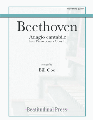 Book cover for Beethoven Adagio Cantabile Woodwind Quintet score and parts