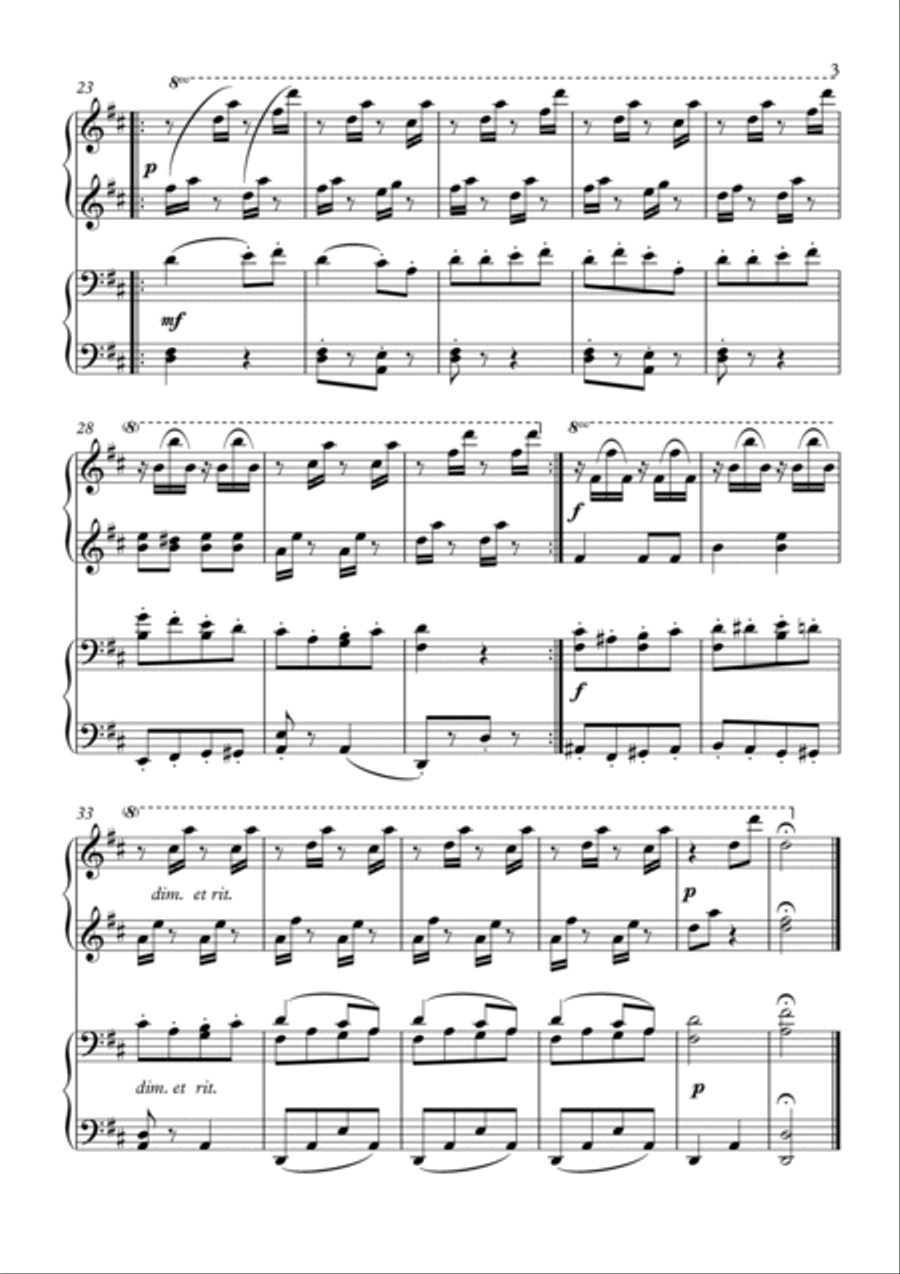 Yankee Doodle piano duet 1 Piano, 4-Hands scores gallery preview page 3
