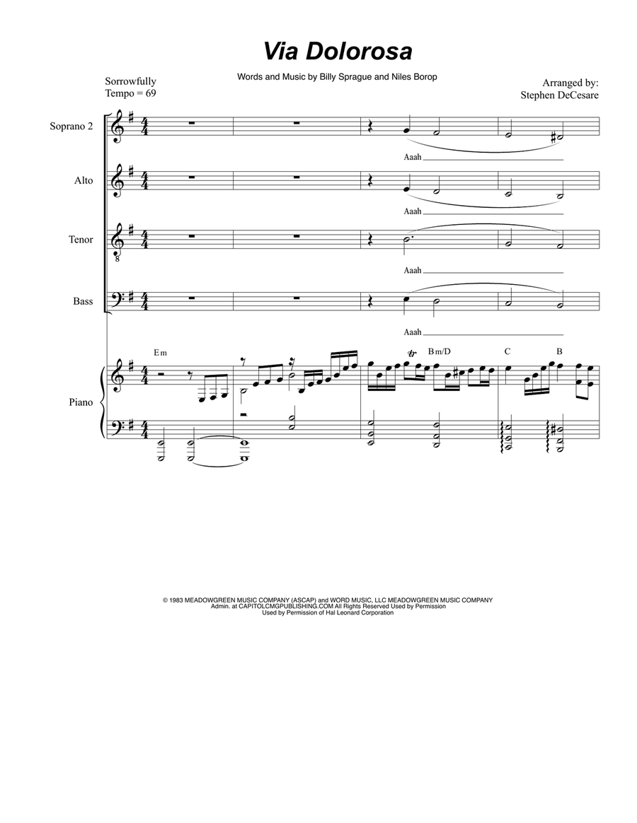 Via Dolorosa Via Dolorosa Piano, Vocal scores gallery preview page 1