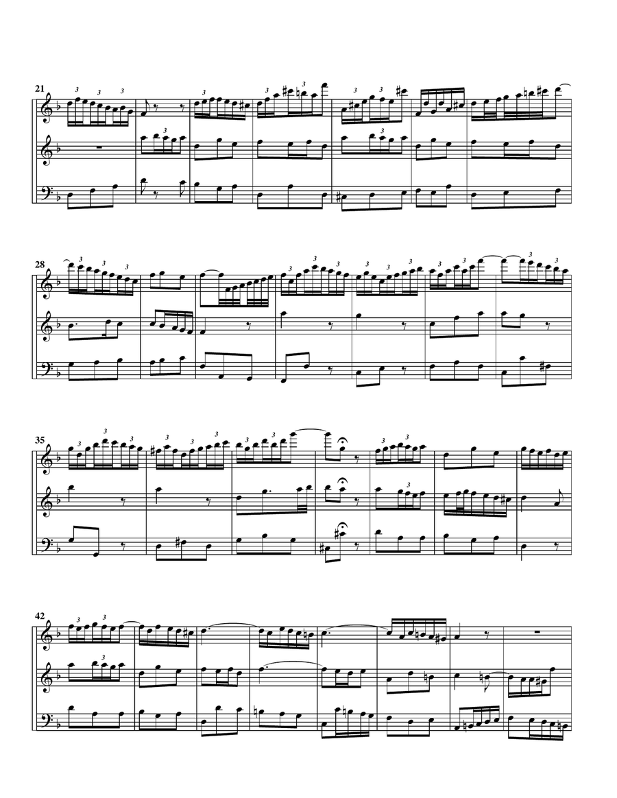 Ei! wie schmeckt der Coffee suesse from cantata BWV 211 (Coffee cantata) (arrangement for 3 recorder Recorder scores gallery preview page 2