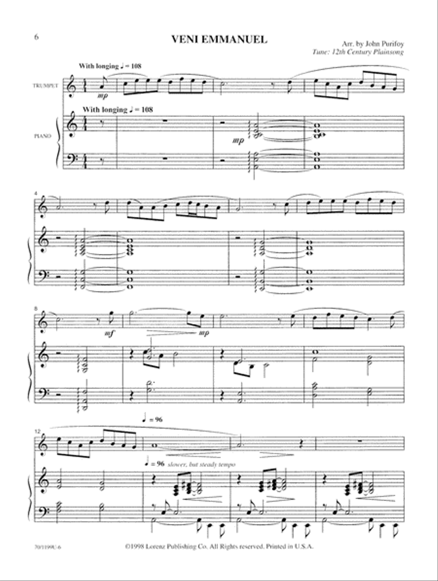 Contemporary Hymn Settings for Trumpet and Piano