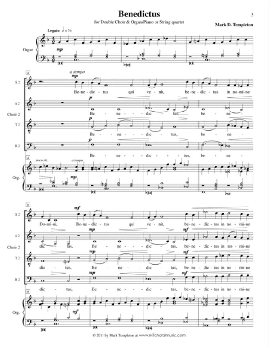 Benedictus 4-Part scores gallery preview page 3