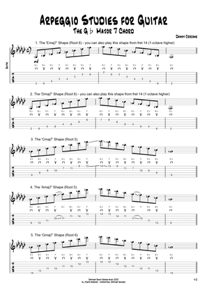 Arpeggio Studies for Guitar - The Gb Major 7 Chord