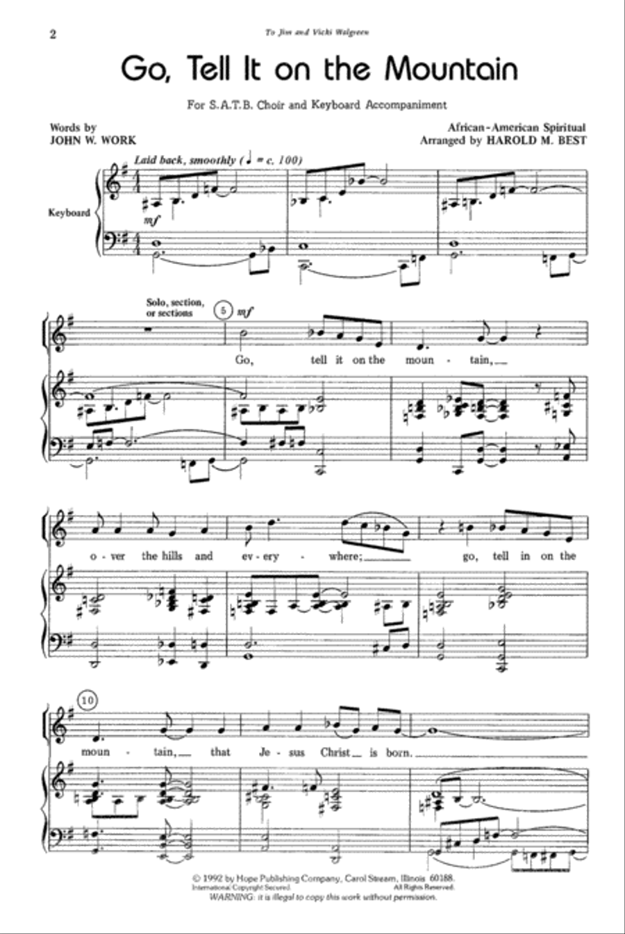 Go, Tell It on the Mountain Go, Tell It on the Mountain 4-Part scores gallery preview page 2