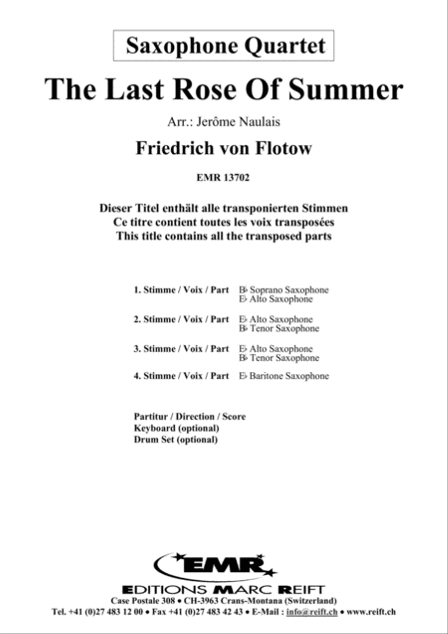 The Last Rose Of Summer Saxophone Quartet scores gallery preview page 2