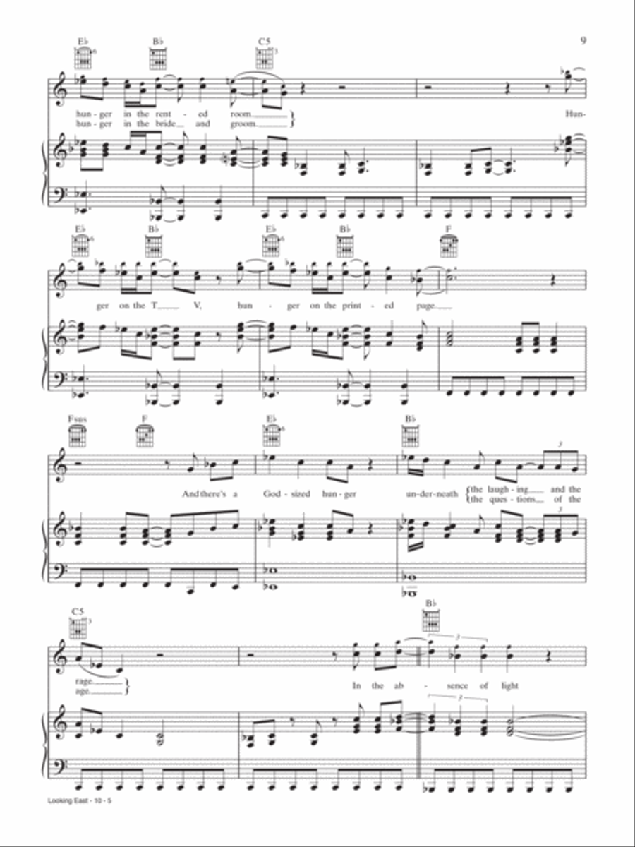 Looking East Looking East Piano, Vocal, Guitar scores gallery preview page 5